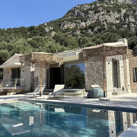 Xalupi - Design-villa Mit Pool Und Meerblick Feriehus Paleokastritsa
