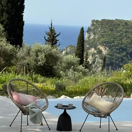Feriehus Xalupi - Design-villa Mit Pool Und Meerblick Paleokastritsa